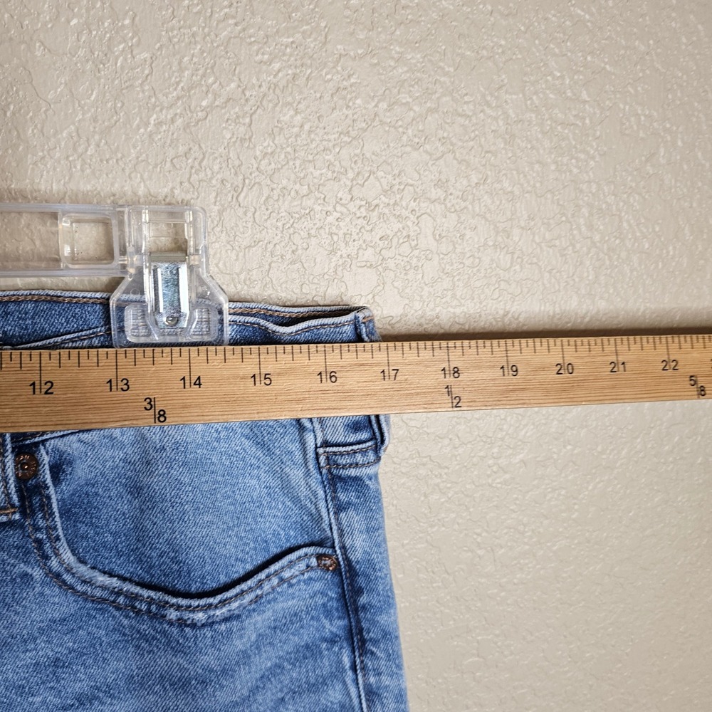 American Eagle Stovepipe Jeans Light Wash High Rise Straight Leg Strigid 12 - Picture 4 of 9